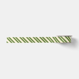 Retro Christmas Streifen Olive Green & Creme Satinband