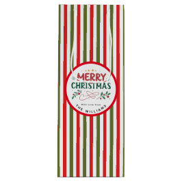 Retro Christmas Stripe Pattern Custom Christmas Geschenktüte Für Weinflaschen