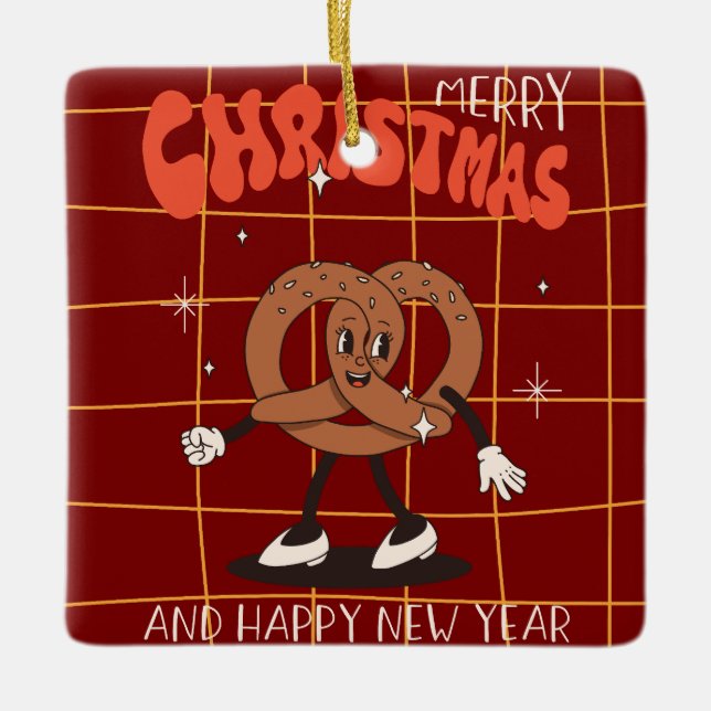 Retro Christmas Tree Cookie Ornament (Vorderseite)