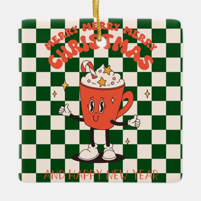 Retro Christmas Tree Cookie Ornament (Vorderseite)