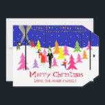 Retro Christmas Tree Farm Foto Card Feiertagskarte<br><div class="desc">Diese individuell gestaltbaren Retro-Weihnachtsbaumkarten verfügen über eine moderne, minimalistische Cartoon-Familie, die sich auf der Suche nach dem passenden Baum zum Beschneiden bedient. Das Design zeigt Mama, Vater und Junior in einem farbenfrohen Weihnachtsbaumgrundstück im Stil der 60er Jahre, das wie in einem Fernsehurlaub-Special aussieht. Sie wurden dort durch die leuchtenden, gelben...</div>