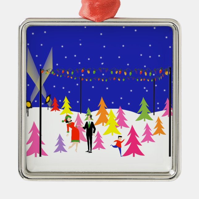 Retro Christmas Tree Farm Holiday Ornament (Vorne)