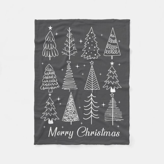 Retro Christmas Tree,funny Christmas Design Tee Wo Fleecedecke (Vorderseite)