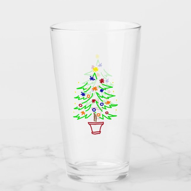 Retro Christmas Tree Glas (Vorderseite)