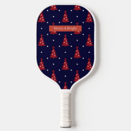 Retro Christmas Tree Pattern Individuelle Name Pickleball Schläger