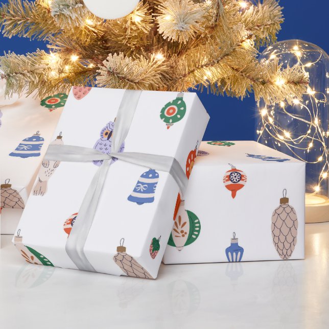 Retro Christmas Tree Toys Geschenkpapier (Feiertage)