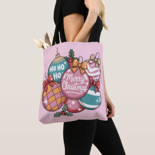 Retro Christmas Trendy Vintag Ho Ho Ho Disco Ball Tasche