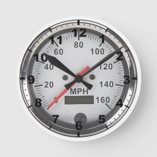 "Retro chrome speedometer" design wall clocks Runde Wanduhr