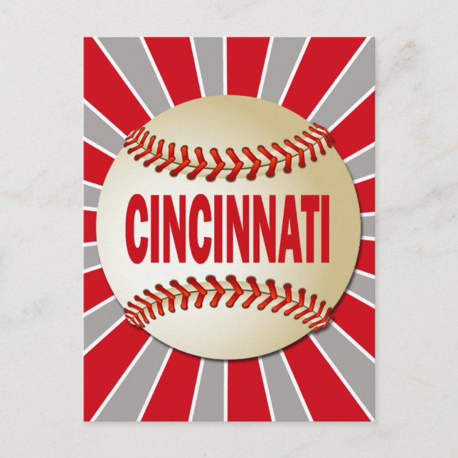RETRO CINCINNATI BASEBALL POSTKARTE (Vorderseite)