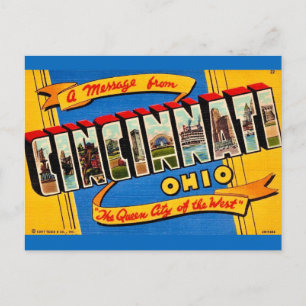 Retro Cincinnati Grußkarte  Postkarte