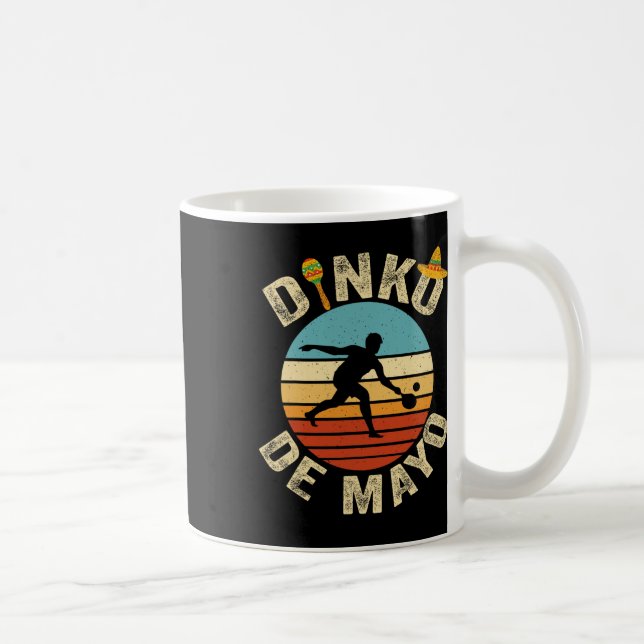 Retro Cinco De Mayo Picklell Player Dinking Dinko Kaffeetasse (Rechts)