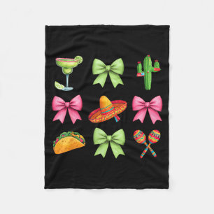 Retro Cinco de Mayo Taco Sombrero Kokette Schleife Fleecedecke
