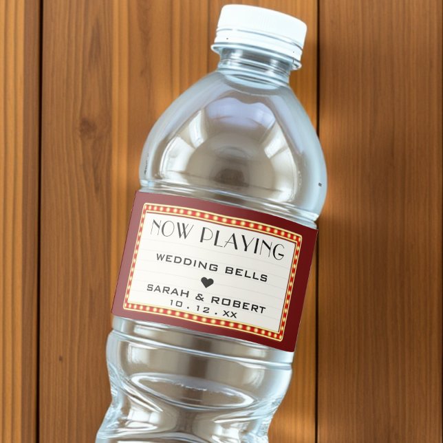 Retro Cinema Theater Marquee Sign Gastgeschenk Hoc (Retro Cinema Theater Marquee Sign Wedding Favor Water Bottle Label
)