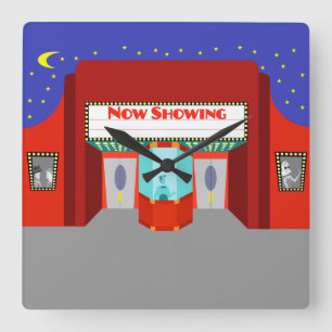 Rétro cinéma Théâtre Acrylique Mur Horloge