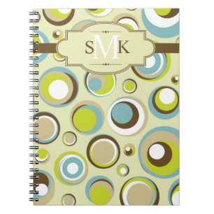 Retro Circle Pattern Print Spiral Notebook aus den Notizblock