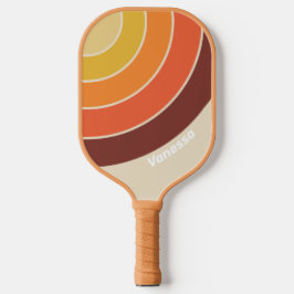 Retro Circle Streifen mit Namen Pickleball Schläger