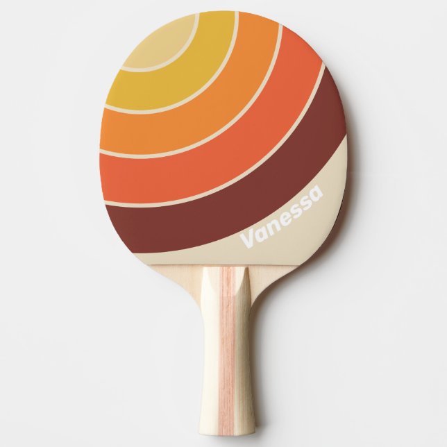 Retro Circle Stripe with Name Tischtennis Schläger (Vorderseite)