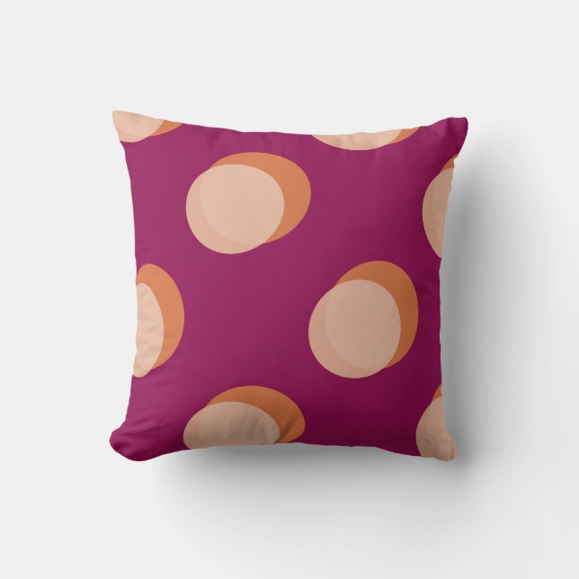 Retro Circles and Shadows Bold Pattern Purple Kissen (Vorderseite)