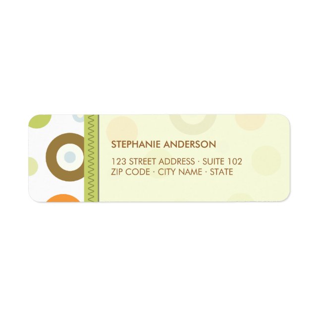 Retro Circles Fun-Etiketten (Vorne)