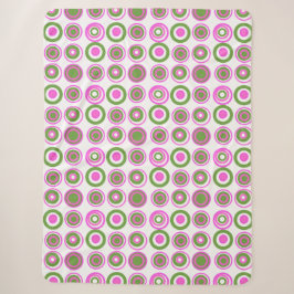Retro Circles Magenta rosa grün auf weiß Sherpadecke