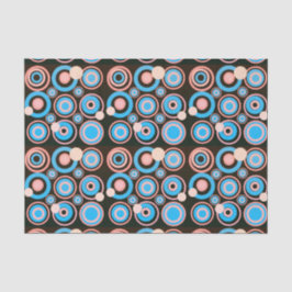 Retro Circles Party Coral Türkis Schwarz Seidenpapier