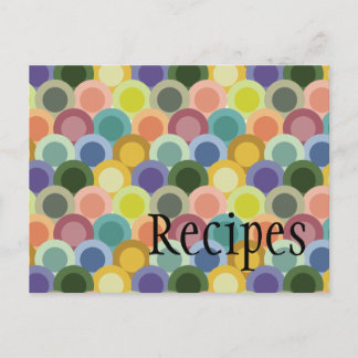 Retro Circles Rezept Card Postkarte