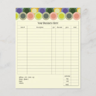 Retro Circles Small Order Form Flyer