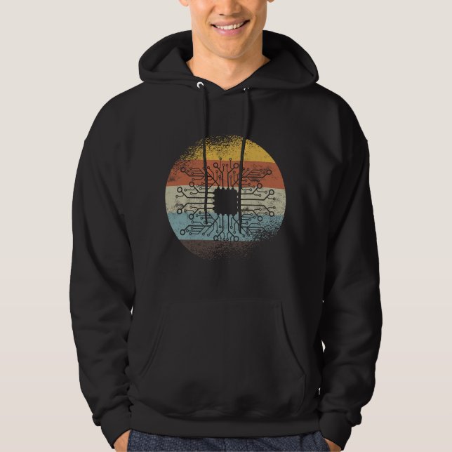Retro Circuit Board Electronic Engineer Electricia Hoodie (Vorderseite)