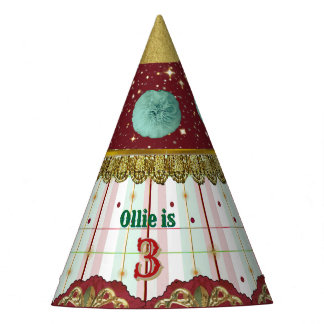 Retro Circus Carnival Hat - Teal Puff Partyhütchen