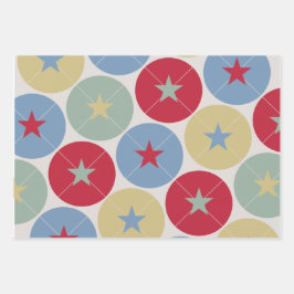 Retro Circus Classic Party Wrapping Paper Sheets Geschenkpapier Set