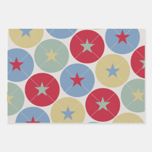 Retro Circus Classic Party Wrapping Paper Sheets Geschenkpapier Set