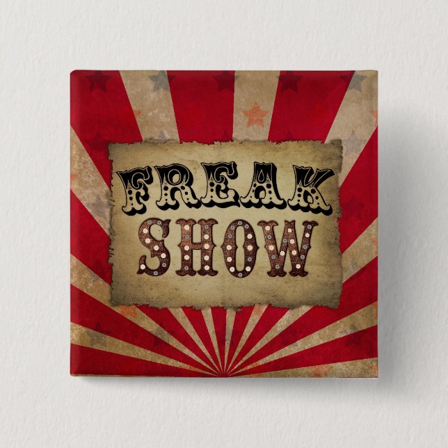 Retro Circus Poster Freak Show Button (Vorderseite)