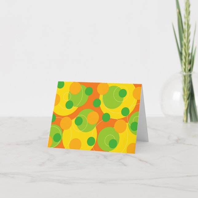 Retro Citrus Dots Einladung / Ankündigungskarte (Vorderseite)