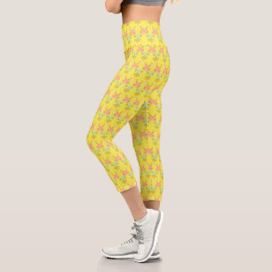 Retro Citrus Hochwaisted Capri Leggings