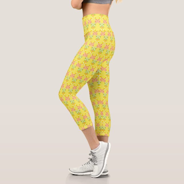 Retro Citrus Hochwaisted Capri Leggings (Links)
