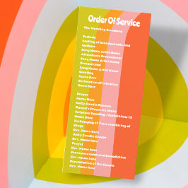 Retro Citrus Order of Service Wedding Card Einladung