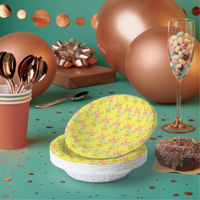 Retro Citrus Papiertüten Pappteller (Multi)