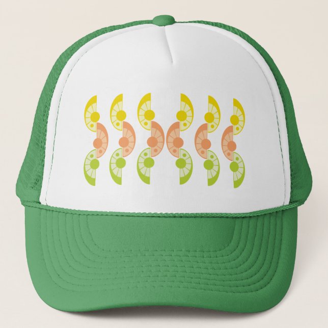 Retro Citrus Trucker Hat (12 Farben) Truckerkappe (Vorderseite)