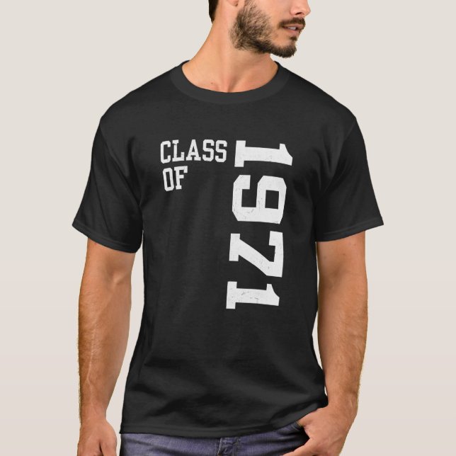 Retro Class of 1971 Senior High School Reunion Vin T-Shirt (Vorderseite)