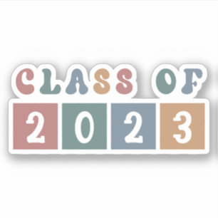 Retro Class of 2023 School Uni-Abschluss Gift Aufkleber
