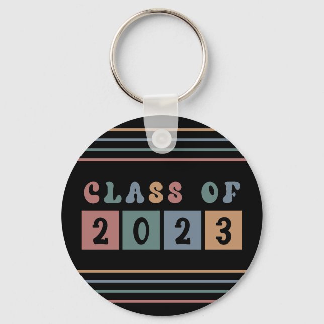 Retro Class of 2023 School Uni-Abschluss Gift Schlüsselanhänger (Vorderseite)