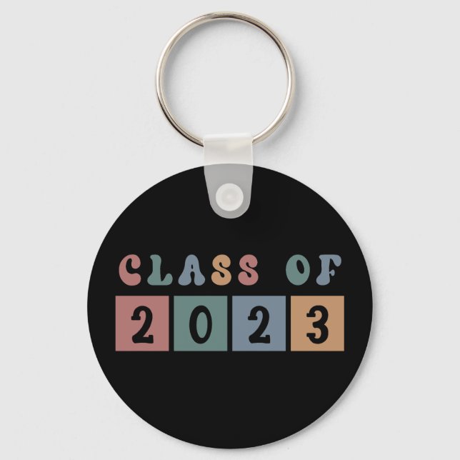 Retro Class of 2023 School Uni-Abschluss Gift Schlüsselanhänger (Vorderseite)