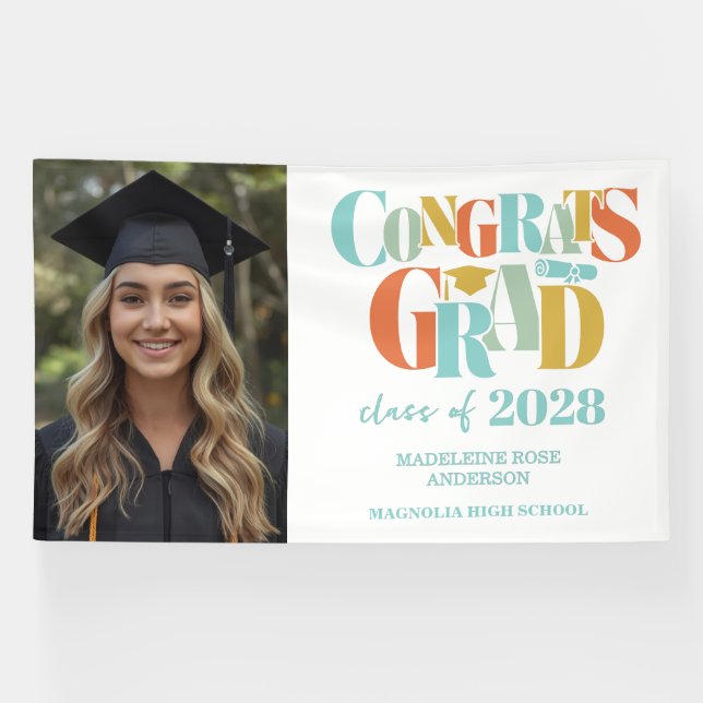 Retro Class of Congrats Graduation  Banner (Horizontal)