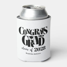 Retro Class of Congrats Graduation Black And White Dosenkühler