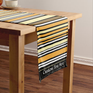 Retro Classic Black Yellow Strip Personalisiert Kurzer Tischläufer