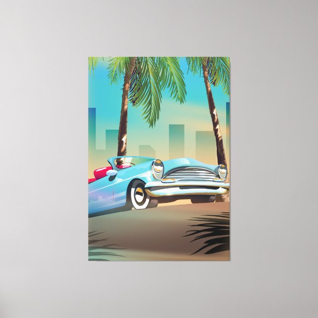 Retro Classic Car Leinwanddruck (Vorderseite)