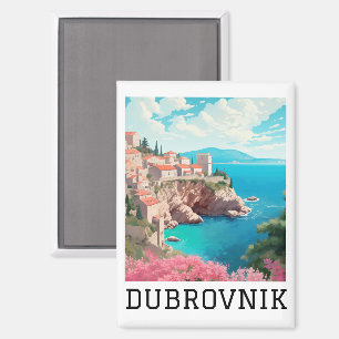 Retro Classic Dubrovnik Kroatien Magnet
