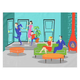 Retro Classic Fernsehtablett Tischdecke