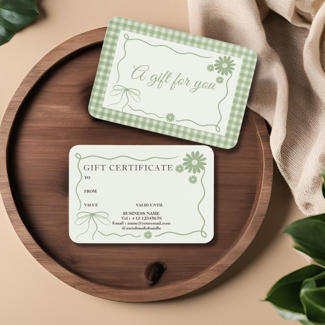 Retro Classic Green Kariert Ribbon Blume Geschenkk (Von Creator hochgeladen)