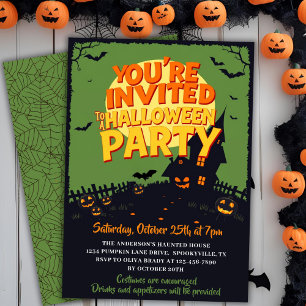 Retro Classic Spuk Graveyard Halloween-Party Einladung